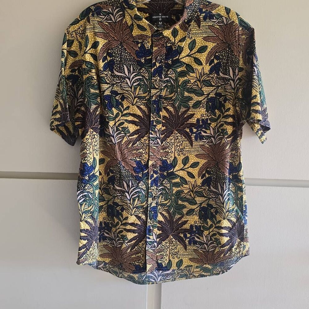 Houston White x Target Mens Button Up Hawaiian Shirt Floral Tropical NWOT M